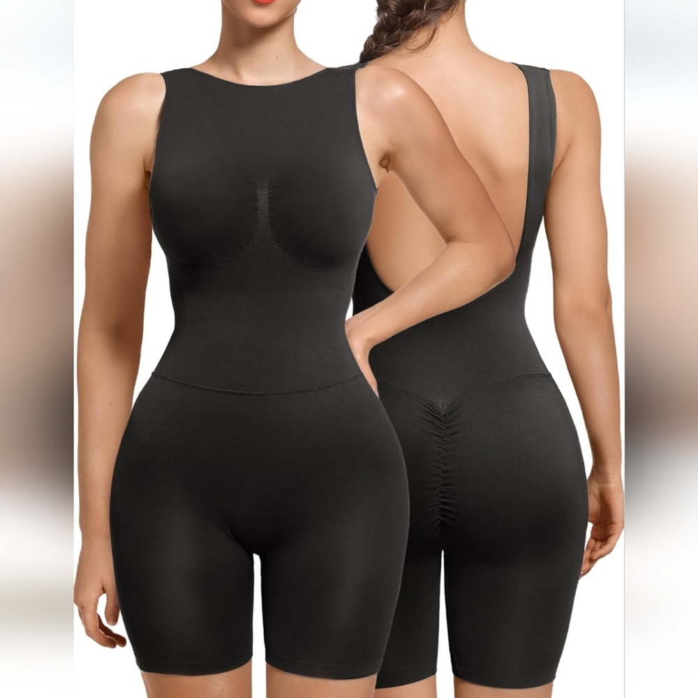 SHAPERX ONE PEICE SHAPING BODYSUIT WITH SHORTS NWOT!